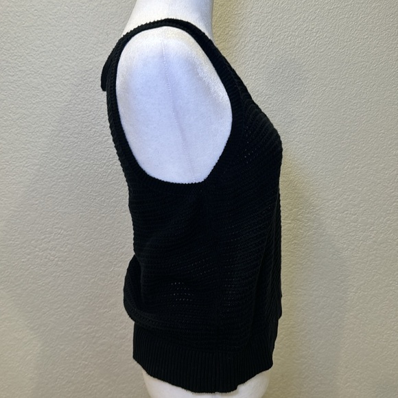 Banana Republic Black Cotton V Neck Sweater Tank Top Size Small - Picture 3 of 7